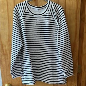 Lou & Grey Black and White Striped Sweater